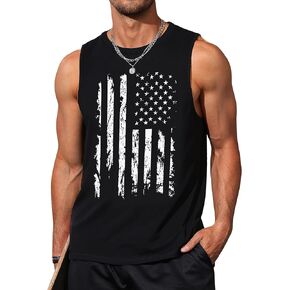 Mens Graphic Tank Tops Sleeveless Muscle Shirts Beach Hawaiian Coconut Tree Patriotic Tank Tops