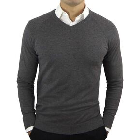 CC Perfect Slim Fit V Neck Sweaters for Men | Lightweight Breathable Mens Sweater | Soft Fitted V-Neck Pullover for Men in Kuwait