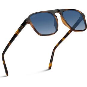WearMe Pro Polarized Aviator One-Bridge Modern Square Mens Sunglasses