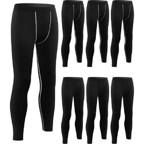 Hicarer 6 Pack Men's Compression Pants Workout Pants Athletic Compression Leggings Running Tights for Men Sport Supplies