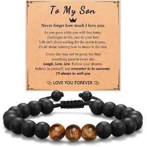 UNGENT THEM Natural Stone Bracelet for Men, Teens- Anniversary Graduation Birthday Father's Day Easter Christmas Gift for Son, Dad, Brother, Nephew, Lover in Saudi Arabia