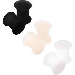 BanaVega Silicone Double Flared Saddle Skin White Ear Stretcher Gauge Plugs Tunnel Lobe Earring Piercing Jewelry See More Sizes