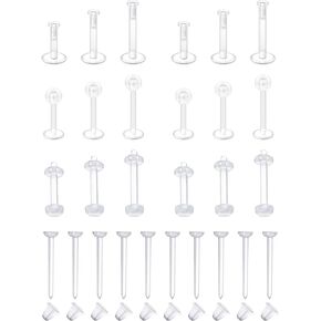 Zolure Clear Piercing Retainer Jewelry Clear Nose Studs Rings Clear Septum Lip Cartilage Tongue Rook Daith Ear Industrial Nipple Belly Piercing Jewelry for Work Surgery in Saudi Arabia