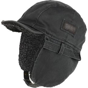 Rugged Distressed Sherpa Lined Aviator Pilot Cap