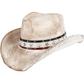 Queue Essentials Men & Women's Woven Straw Cowboy Cowgirl Hat Western Outback w/Wide Brim