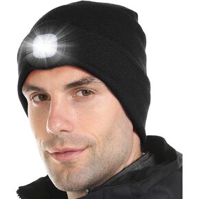 Attikee LED Lighted Beanie, Unisex Warm Knitted Hat, Rechargeable Headlamp Cap for Outdoors, Tech Gift for Men Dad Father Him in Saudi Arabia