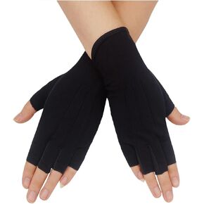 Bienvenu Mens Summer UV Protection Half Finger Outdoor Hiking Driving Cycling Riding Cotton Breathable Sunblock Gloves