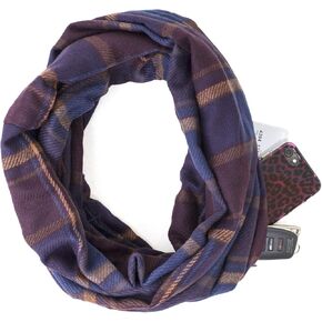 ستايليساي لوف الشتاء منقوشة إنفينيتي وشاح مع سحاب مخفي جيب أزياء وشاح السفر للرجال والنساء والمراهقين in Kuwait