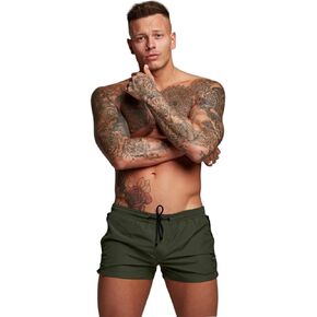 Mens Swim Trunks Quick Dry Swimwear Zipper Pockets, Swim Shorts with Mesh Lining