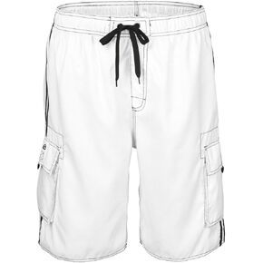 Nonwe Men's Beachwear Board Shorts Quick Dry with Mesh Lining Swim Trunks