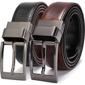 beltox fine Men's Dress Belt Leather Reversible 1.25" Wide Rotated Buckle Gift Box in Saudi Arabia