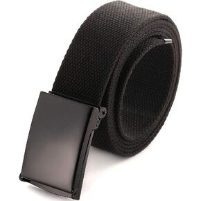 Cut To Fit Canvas Web Belt Size Up to 52" with Flip-Top Solid Black Military Buckle (16 Color and Combo Pack Options) in Saudi Arabia