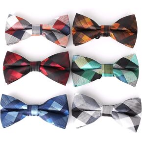 Gemay G.M Adjustable Pre-tied bow ties for Men Boys 6 PACKS Bowtie Set Wedding Gifts