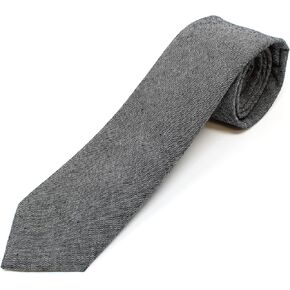 Proper Materials Men's Chambray Cotton Skinny Necktie Tie Textured Distressed Style - 2 1/2" Width