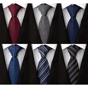 Adulove Men's Necktie Classic Silk Tie Woven Jacquard Neck Ties 6 PCS in Kuwait