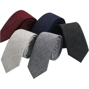 HOULIFE Ties for Men, Solid Mens Tie, Cotton Stripe Skinny Ties for Men, Slim Men’s Neckties for Wedding Party in Saudi Arabia