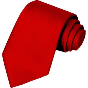 KissTies 63'' XL Tie Mens Extra Long Solid Satin Necktie For Big And Tall Men
