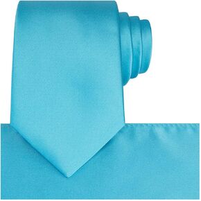 KissTies Solid Tie Set Satin Wedding Ties + Pocket Square in Saudi Arabia