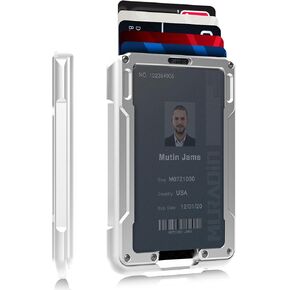 محفظة MURADIN من الألومنيوم لبطاقة الهوية - محافظ RFID لحمل البطاقات المعدنية - حافظة بطاقات بسيطة للرجال