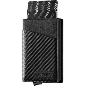 DUGRAFT Card Holder Wallet with ID Window, Mens RFID Blocking Minimalist Slim Pop-Up Wallet Aluminum Metal Credit Card Case, Holds 10 Cards