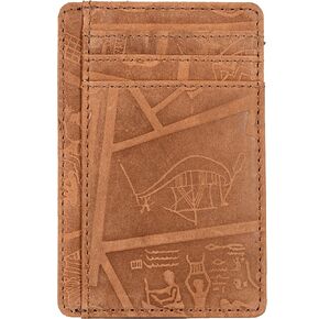 Oak Leathers Slim Real Leather Wallet For Men & Women - RFID Blocking Credit Card Holder Gift for Him & Her in Kuwait