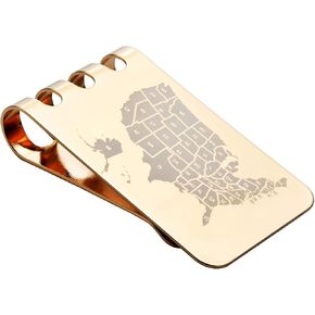 Money Clip Spring Steel Cash Clips Large Capacity Minimalist Front Pocket Wallet (Medium, 18K Gold Eagle)