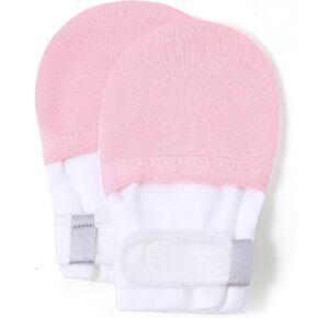 Baby Newborn No Scratch Mittens Stay On, 100% Cotton Adjustable 0-12M | Soft Skin-Friendly, Hook & Loop, Hand Gloves For Infant Boys Girls 0-3, 3-6, 6-12 Months, Perfect Gift in Saudi Arabia