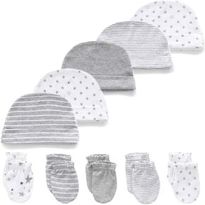 Kiddiezoom Newborn Baby Cap and Mitten Bundle Baby Hats and Mittens Baby Gloves Sets in Saudi Arabia
