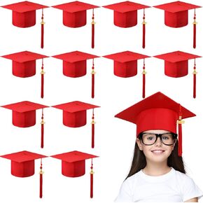 Berlune 2024 Preschool Grad Caps Bulk Kindergarten Graduation Cap Child Size Grad Hats with Metal 2024 Tassel for Preschool