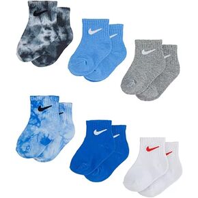 Nike Toddler Baby Boy Socks White/Blue 6 Pairs, Size 6-12 Months in Kuwait