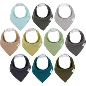 Muslin Baby Bibs for Boys Girls,10 Pack Super Absorbent Baby Bandana Drool Bibs Set for Teething and Drooling,100% Cotton Soft for Infant,Newborn in Saudi Arabia