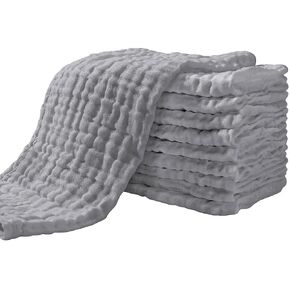 Yoofoss Muslin Burp Cloths for Baby 10 Pack 100% Cotton Baby Washcloths for Boys Girls Large 20''X10'' Super Soft and Absorbent Alpaca in Saudi Arabia