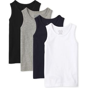 The Children's Place Baby Toddler Boys Mix and Match Tank Top, Black/New Navy/Smoke/White 4-Pack, 5T in Saudi Arabia