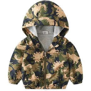 lymanchi Kids Baby Boy Dinosaur Hooded Zip Jackets Windbreaker Casual Outerwear in Saudi Arabia