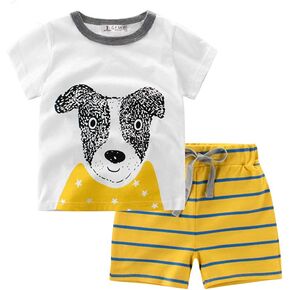 CM-Kid Toddler Boys Pajamas 100% Cotton Summer Pjs for Boy Jammies Dinosaur Dog Little Kids Clothes Sleepwear Short Sets in Saudi Arabia