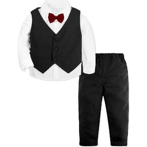 A&J DESIGN Baby Toddler Boys Gentleman Suit Set, 3pcs Outfits Shirts & Vest & Pants in Saudi Arabia