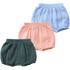 MYGBCPJS Baby Girls Boys 3 Pack Cotton Linen Blend Cute Bloomer Shorts Loose Harem Shorts in Saudi Arabia