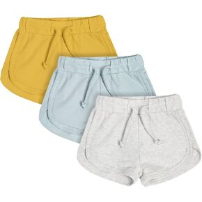 Teach Leanbh Baby Boys Girls 3 Pack Athletic Shorts Cotton Soild Color with Drawstring in Saudi Arabia