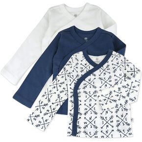HonestBaby Baby 3-Pack Organic Cotton Long Sleeve Side-snap Kimono Tops in Kuwait