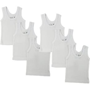 Baby Sleeveless Pack of 6 Tank Tops 100% Cotton Shirts, Short Sleeve Tees 0-24 Months Boys, Girls, Unisex in Kuwait