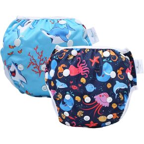 storeofbaby Reusable Swim Diapers Adjustable Stylish Fits 8-36lbs Ultra Premium for Swimming Lessons