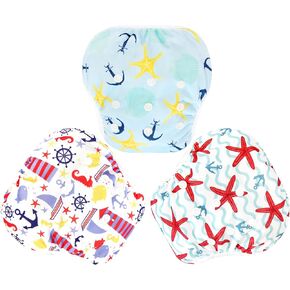 Langsprit 3 Pack Swim Diaper for Baby & Toddle,Reuseable Washable Diaper Swim for Swimming Lesson & Baby Shower Gifts in Saudi Arabia