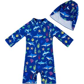 upandfast Baby Boys/Girls Zipper Swimwear with Snap Bottom UPF 50+ Sun Protection Toddler One Piece Swimsuit in Kuwait