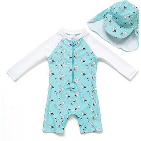 BONVERANO TM Infant Boy's UPF 50+ Sun Protection L/S One Piece Zip Sun Suit…