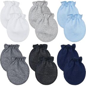 Syhood 6 Pairs Newborn Baby Mittens Cotton No Scratch Infant Gloves Elastic Soft Mitten for Baby 0-6 Months Boys Girls in Saudi Arabia