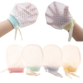 Cute Boys Girls Cotton No Scratch Gloves Drawstring Adjustable Mittens for Baby Infants in Saudi Arabia