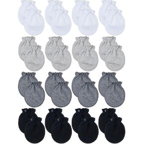 16 Pairs Newborn Baby Cotton Mittens No Scratch Gloves Unisex Newborn Mittens for baby Boys Girls 0-6 Months