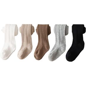 Bafeicao 3 Pack Baby Girls Tights Cable Knit Seamless Leggings with Bow Toddler Girl Cotton Pantyhose in Kuwait