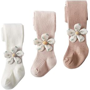 Bafeicao 3 Pack Baby Girls Tights Cable Knit Seamless Leggings with Bow Toddler Girl Cotton Pantyhose in Saudi Arabia