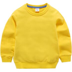 DCUTERQ Boys' Crewneck Thin Sweatshirt Girls Sport Long Sleeve Cotton Pullover Tops Kids Toddler Solid T-Shirt